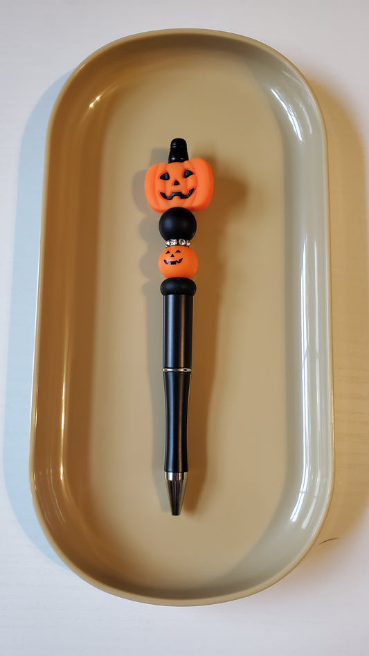 Jack-o-Lantern Beaded Pen