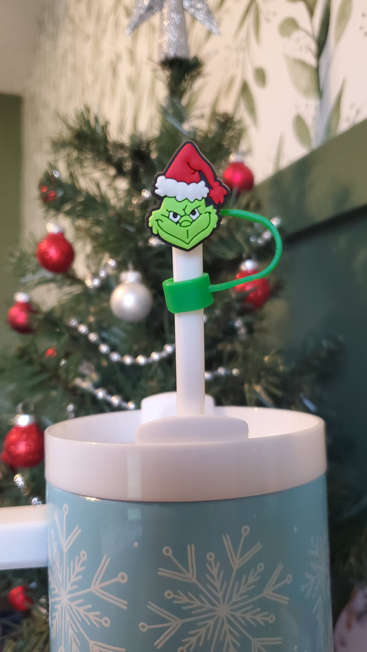 Grinch Straw Topper